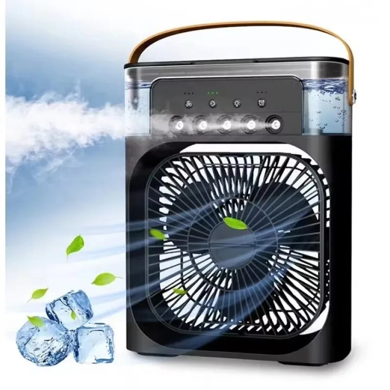 Mini Luftkühler Ventilator 3-in-1 – Kühlen, Befeuchten & Nachtlicht