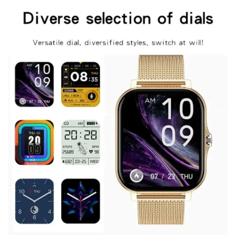 Full Touch 1.44" Smartwatch – Bluetooth & Magnetic Charging