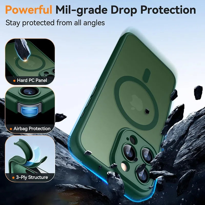 iPhone Magnetic Clear Case – Matte, Compatible with iPhone 11–17