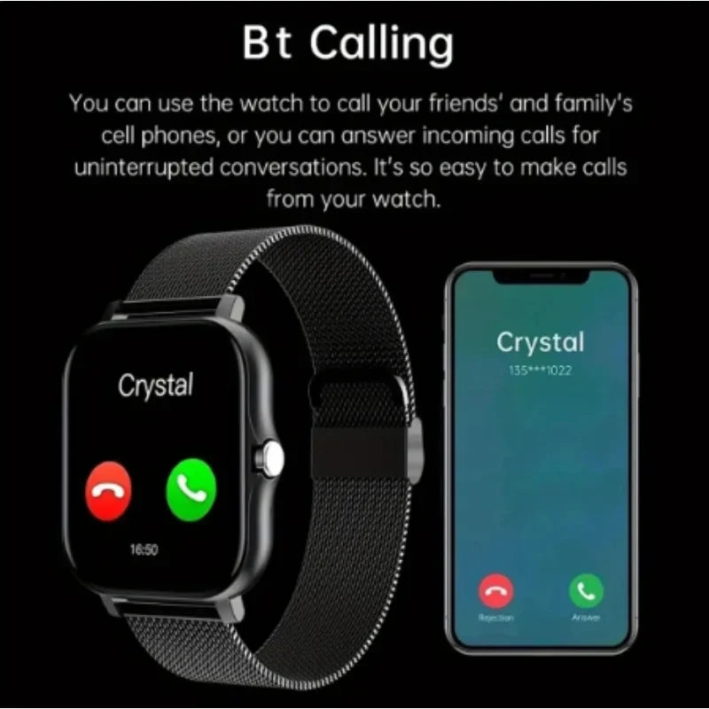 Full Touch 1.44" Smartwatch – Bluetooth & Magnetic Charging