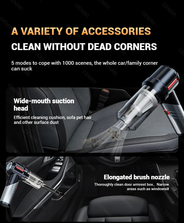 CENRR Portable Car Vacuum – 998000PA Handheld Cleaner
