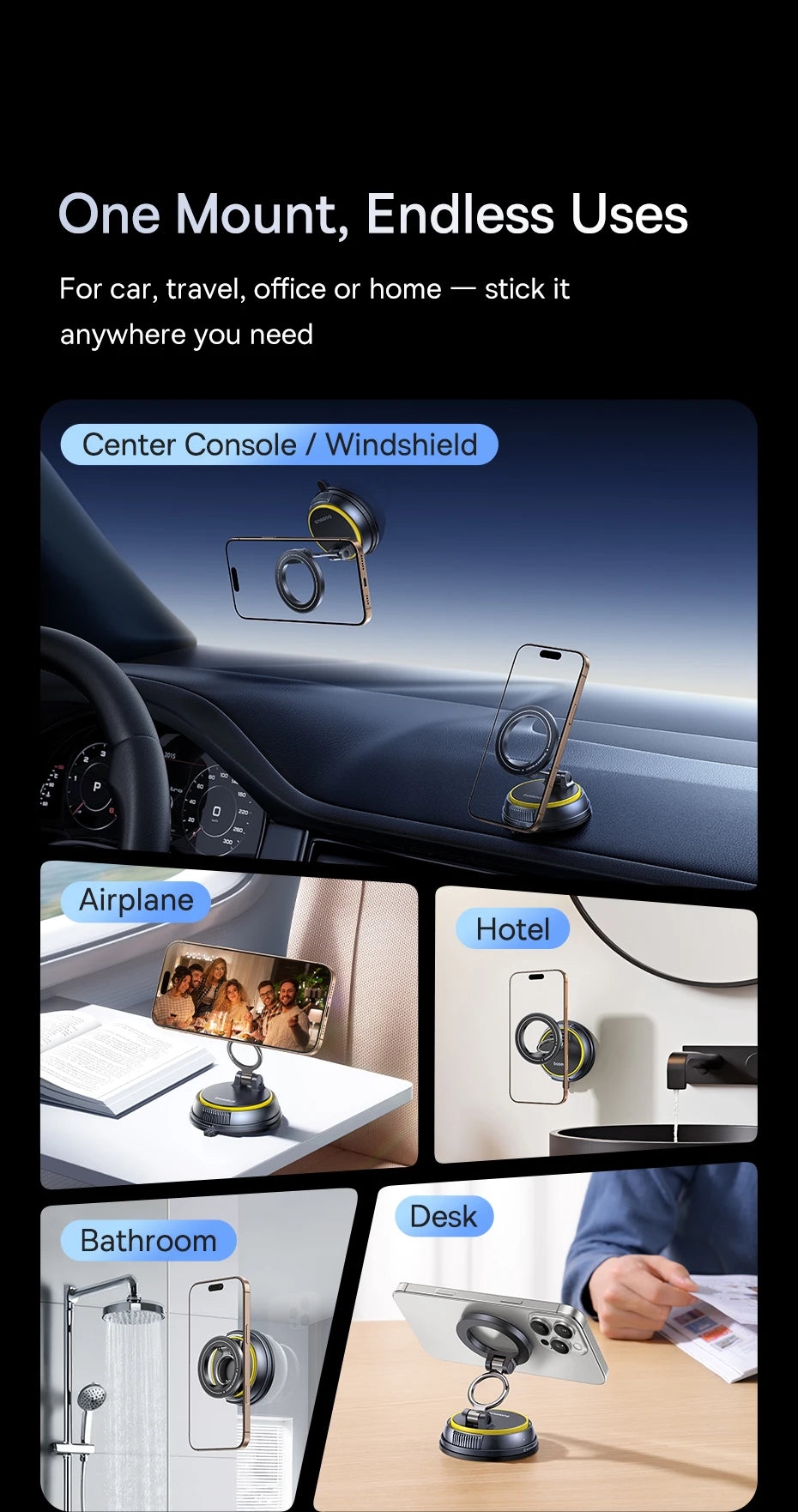 360° Magnetic Car Phone Mount – Hands-Free