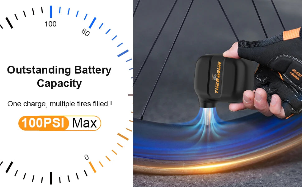 Rechargeable Mini Bike Pump – 100 PSI USB-C