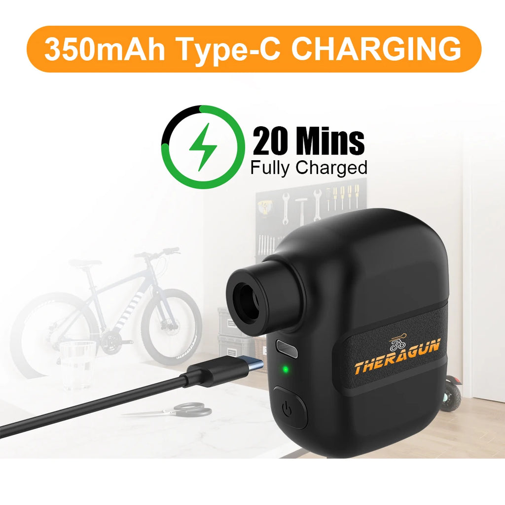 Rechargeable Mini Bike Pump – 100 PSI USB-C