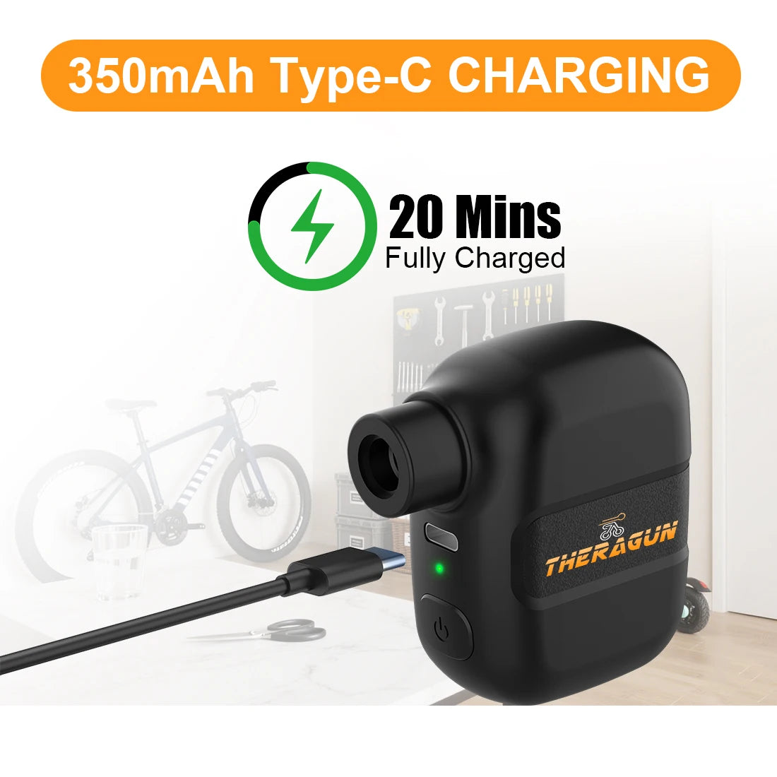 Rechargeable Mini Bike Pump – 100 PSI USB-C