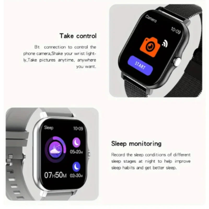 Full Touch 1.44" Smartwatch – Bluetooth & Magnetic Charging