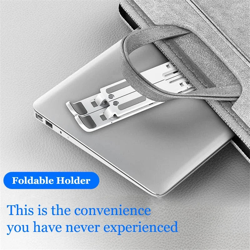 Compact Foldable Laptop Stand – Adjustable, Portable, MacBook Compatible