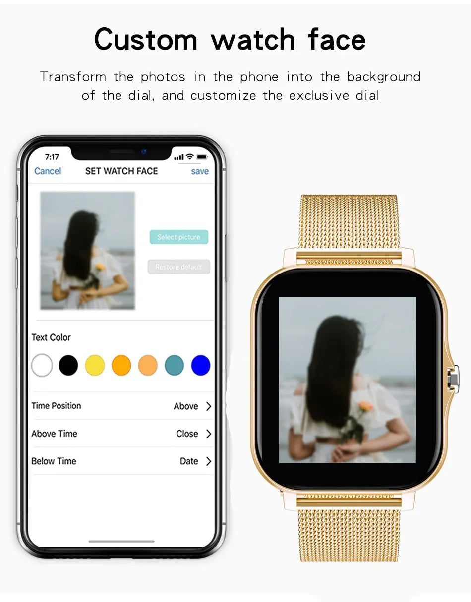 Full Touch 1.44" Smartwatch – Bluetooth & Magnetic Charging