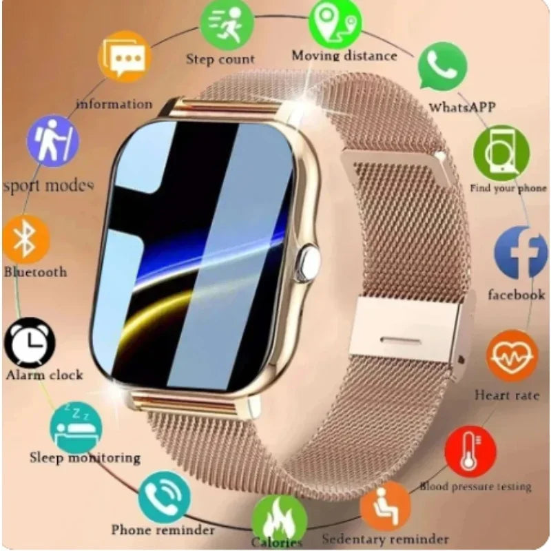 Full Touch 1.44" Smartwatch – Bluetooth & Magnetic Charging