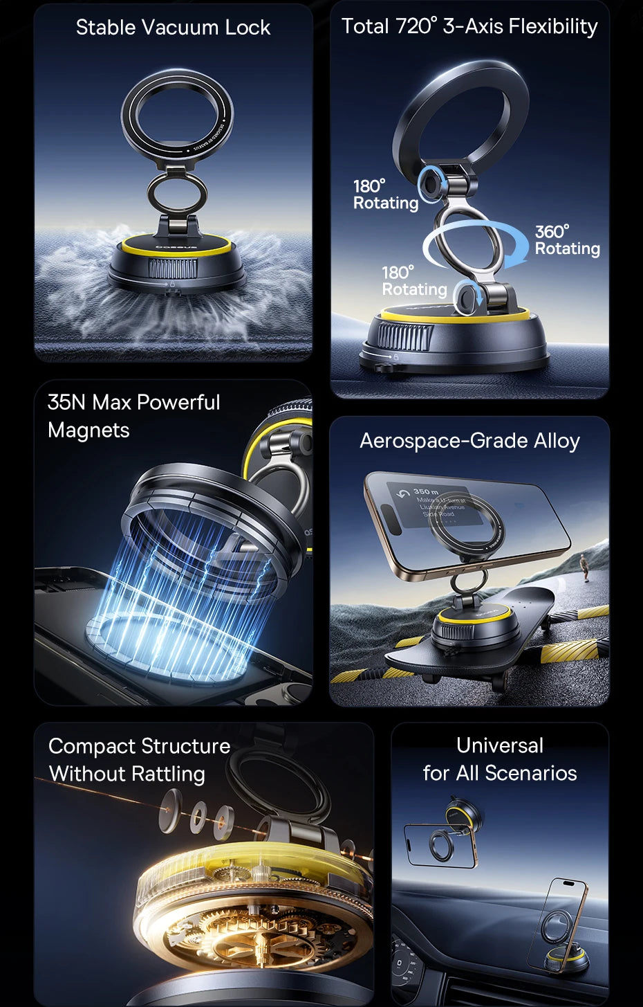 360° Magnetic Car Phone Mount – Hands-Free