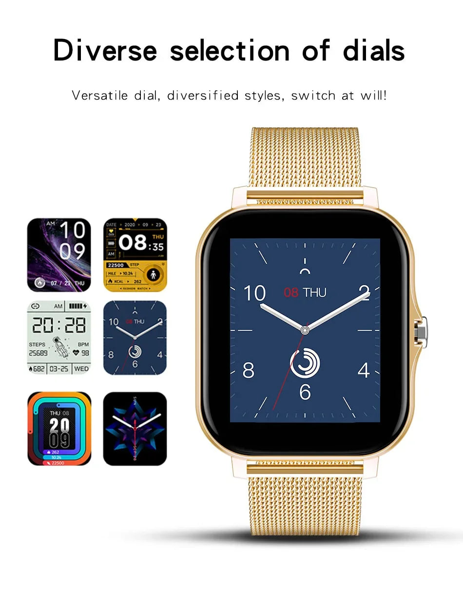 Full Touch 1.44" Smartwatch – Bluetooth & Magnetic Charging