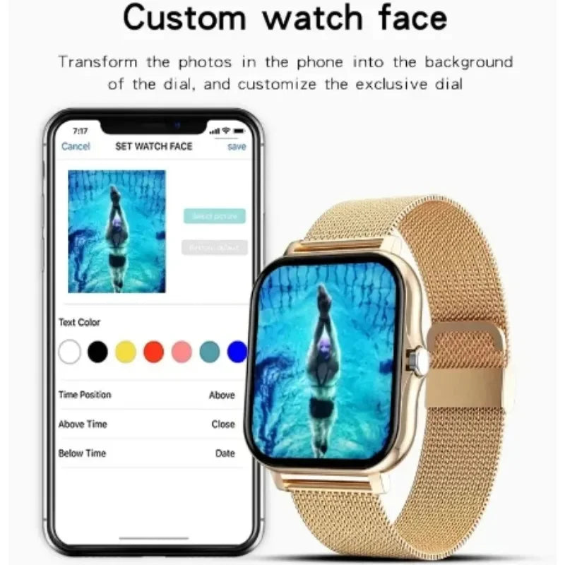 Full Touch 1.44" Smartwatch – Bluetooth & Magnetic Charging