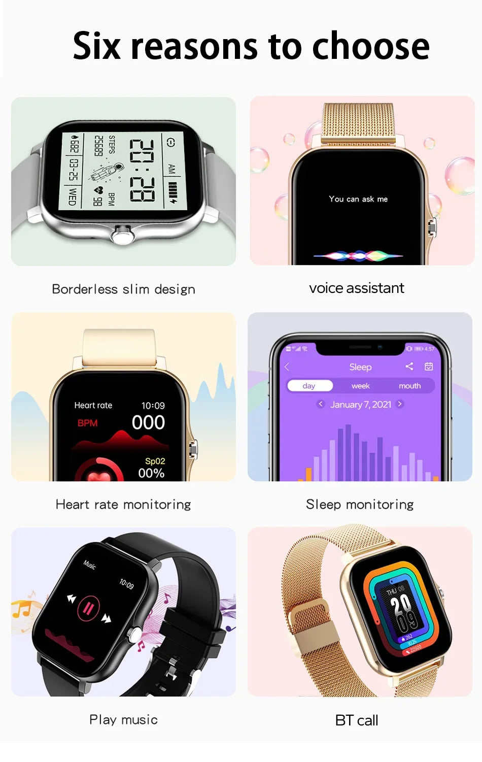 Full Touch 1.44" Smartwatch – Bluetooth & Magnetic Charging