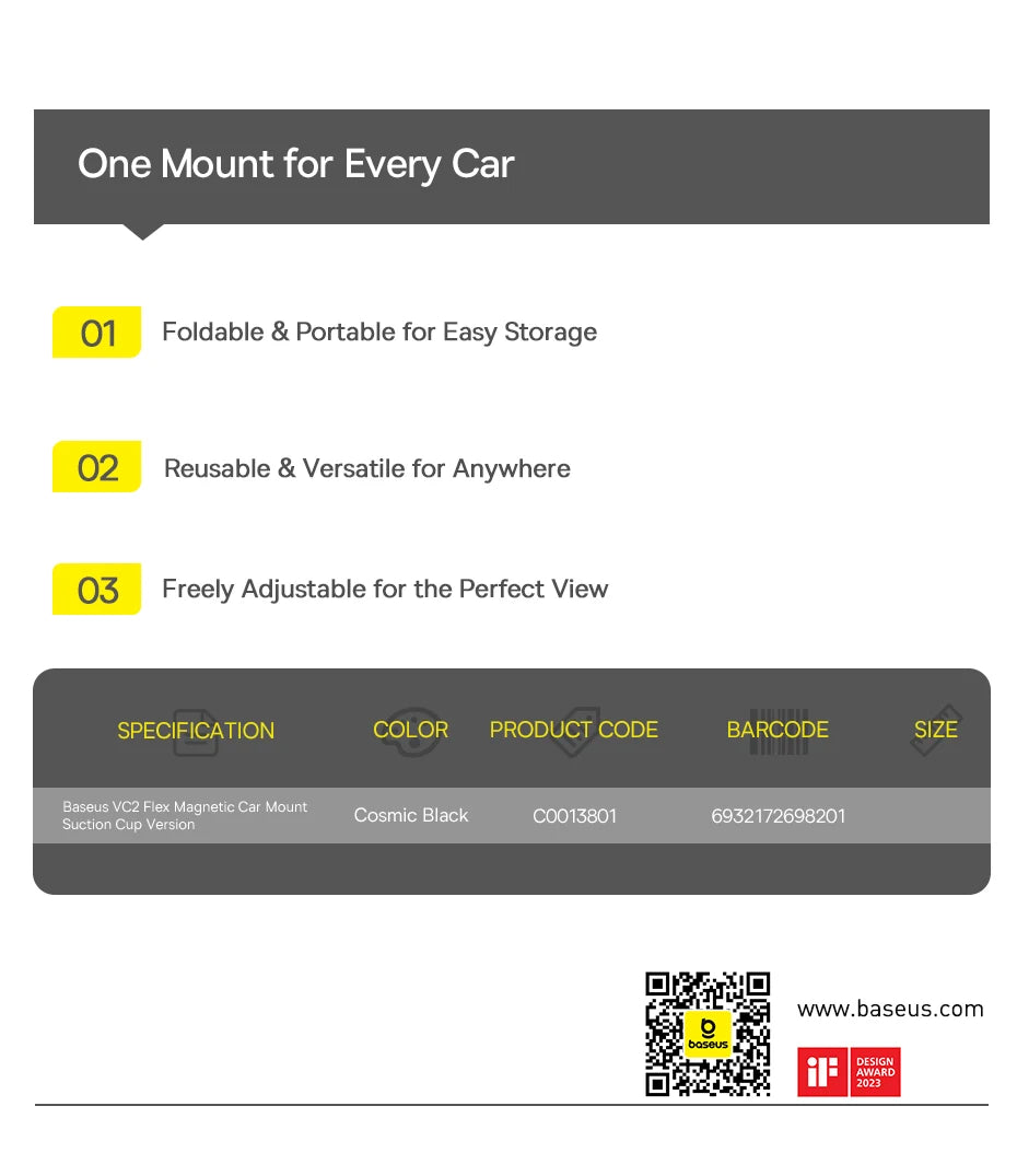 360° Magnetic Car Phone Mount – Hands-Free