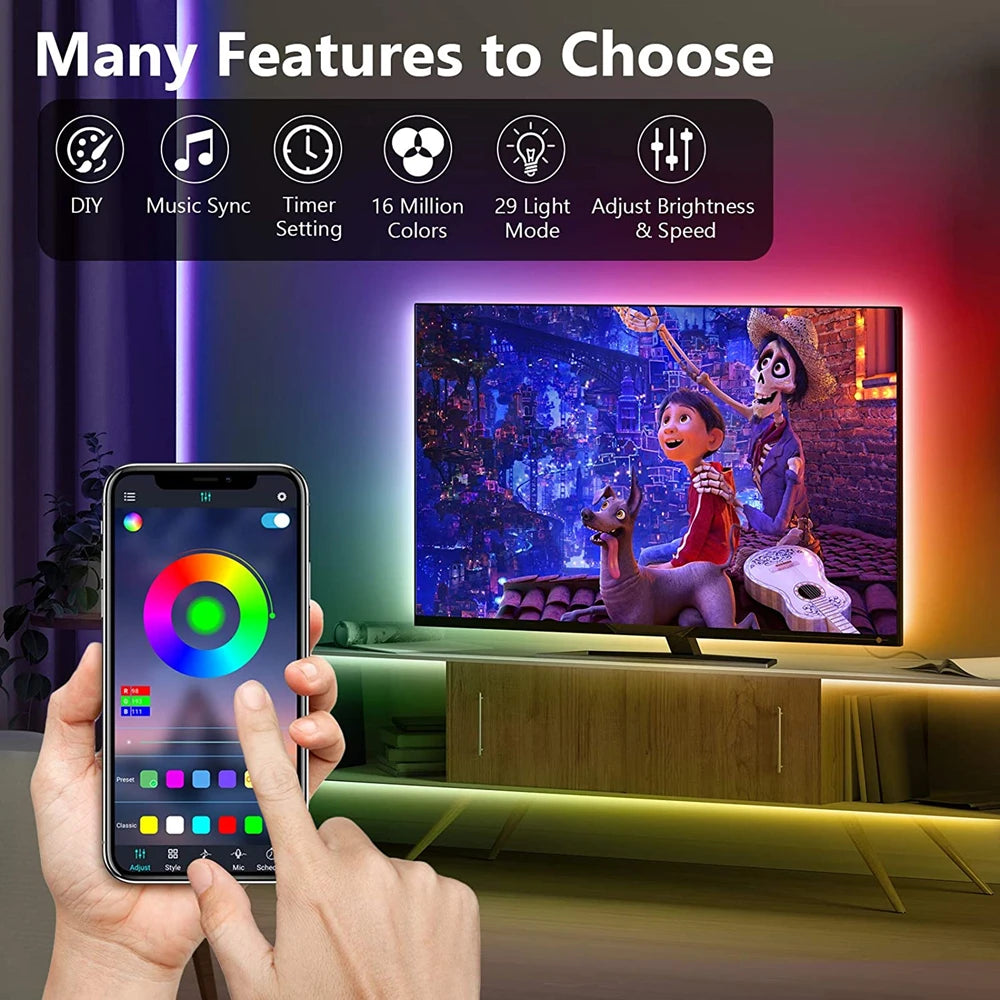 RGB LED Strip Lights – USB, App Controlled TV Backlight