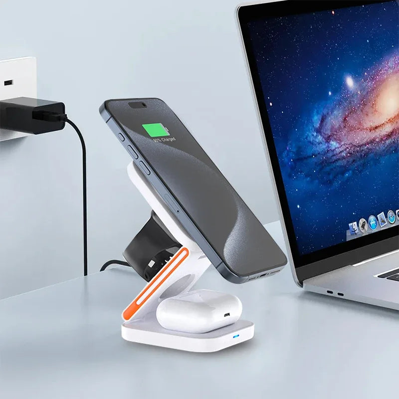 3-in-1 Magnetic Charger for iPhone, Watch & AirPods