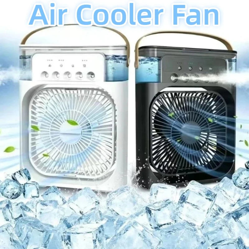 Mini Air Cooler Fan 3-in-1 – Cooling, Humidifying & Night Light