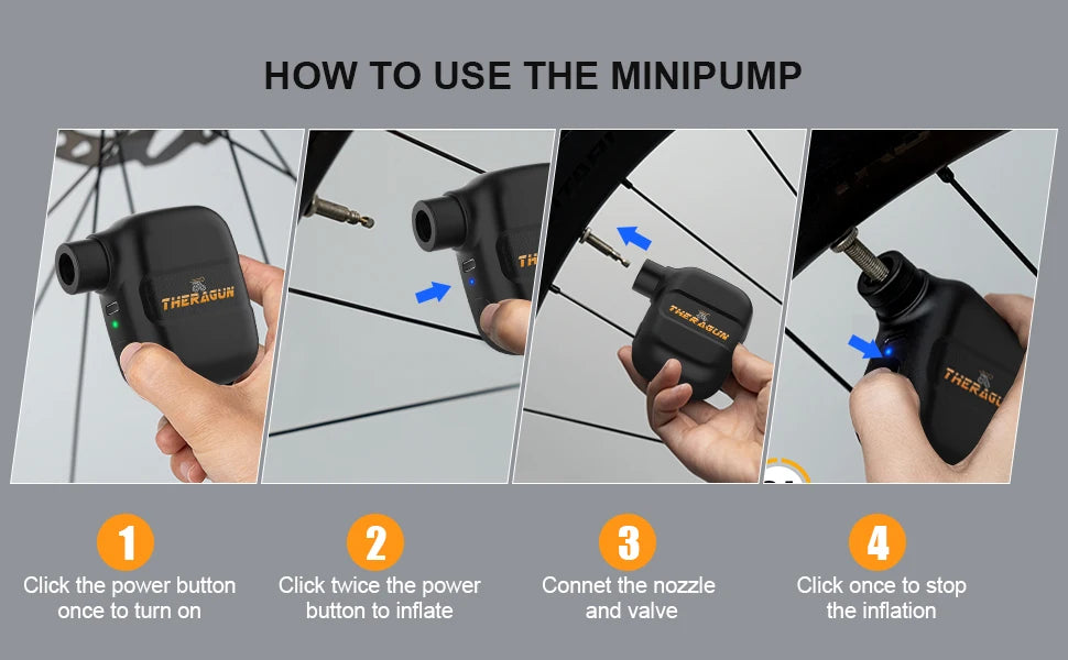 Rechargeable Mini Bike Pump – 100 PSI USB-C
