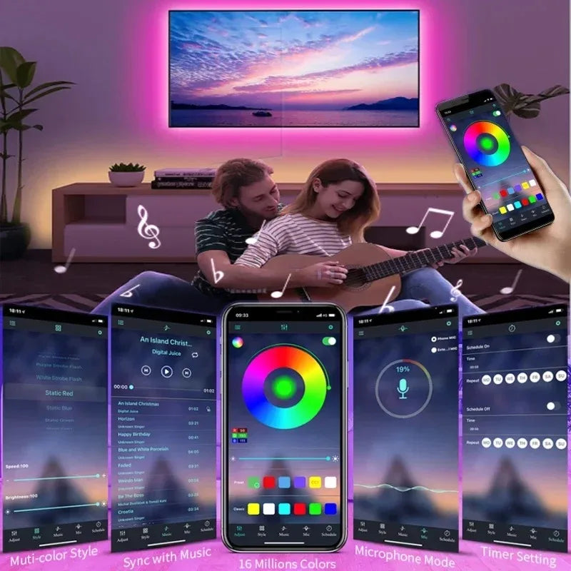 RGB LED Strip Lights – USB, App Controlled TV Backlight