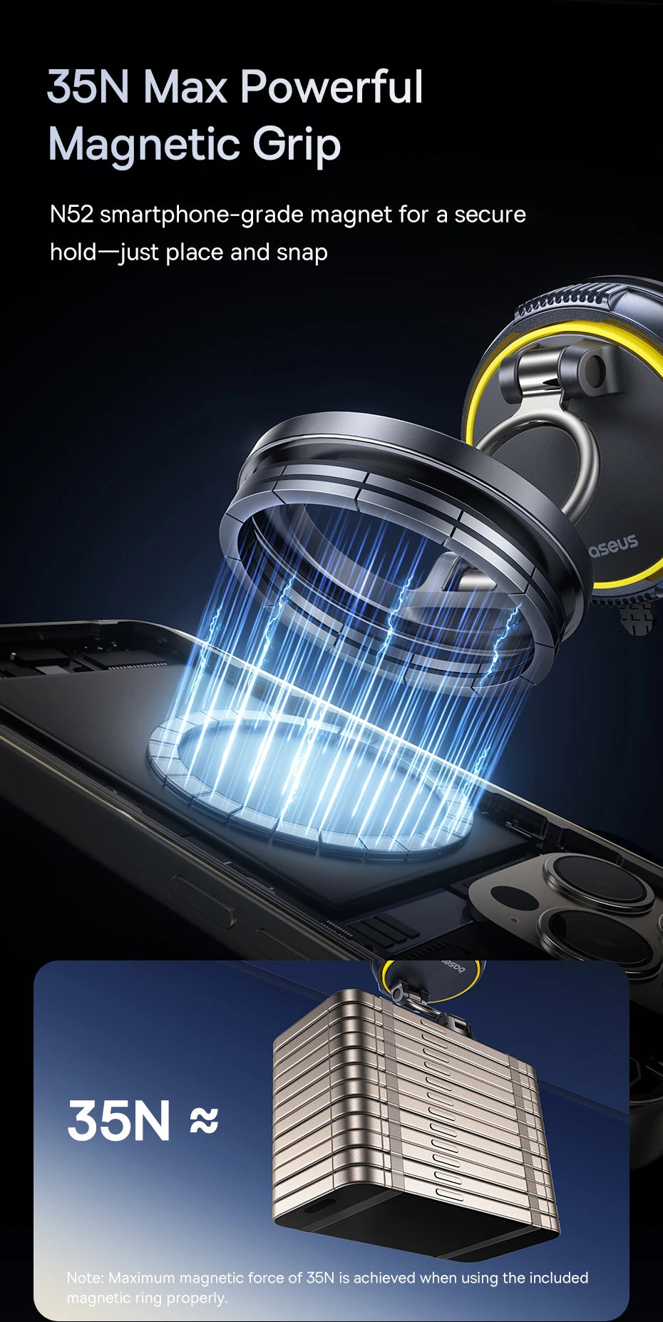 360° Magnetic Car Phone Mount – Hands-Free