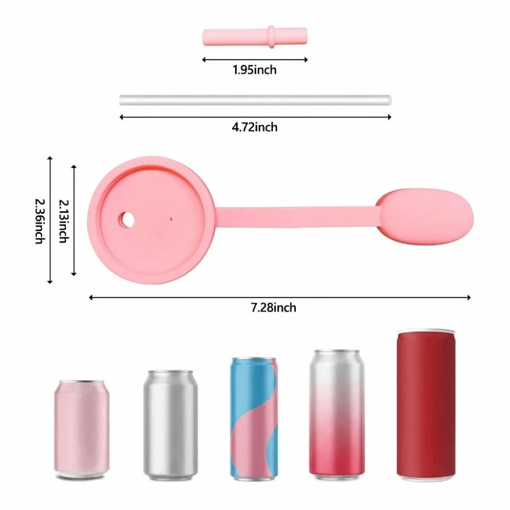 Reusable Soda Can Lid with Straw