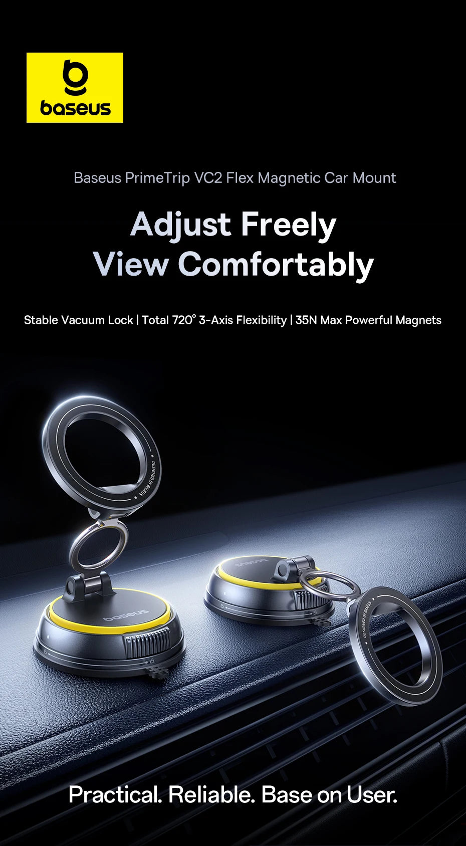 360° Magnetic Car Phone Mount – Hands-Free