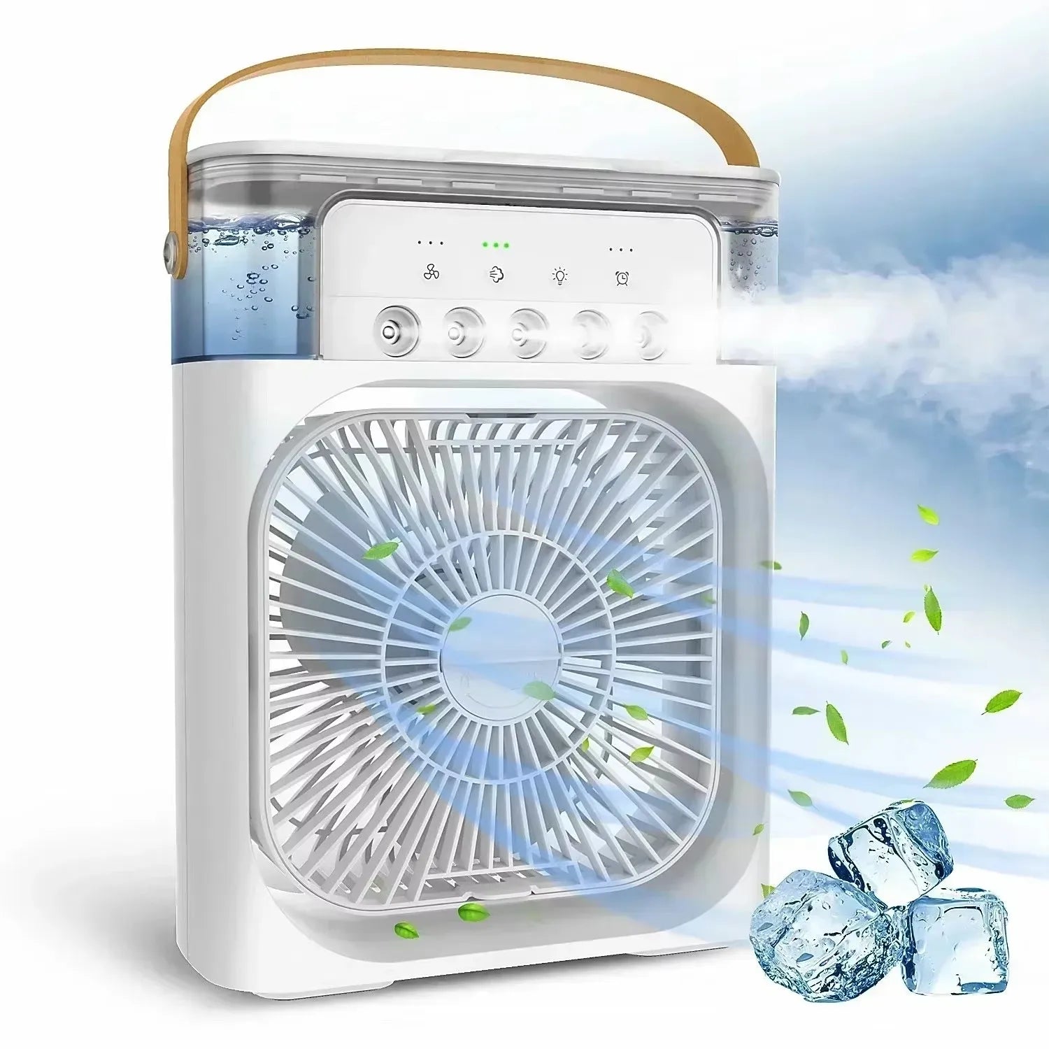 Mini Air Cooler Fan 3-in-1 – Cooling, Humidifying & Night Light