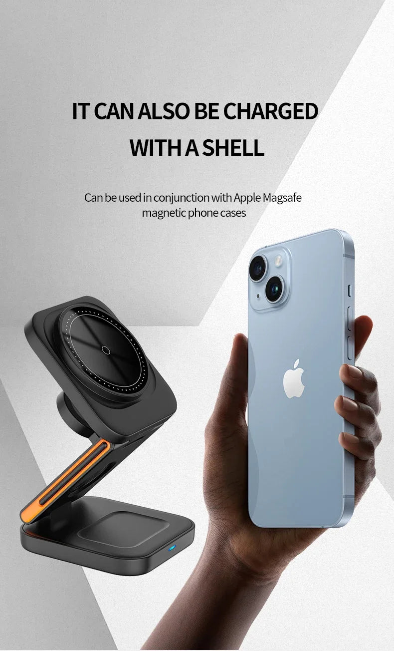 3-in-1 Magnetic Charger for iPhone, Watch & AirPods