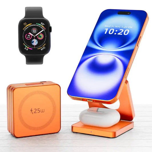 3-in-1 Magnetic Charger for iPhone, Watch & AirPods