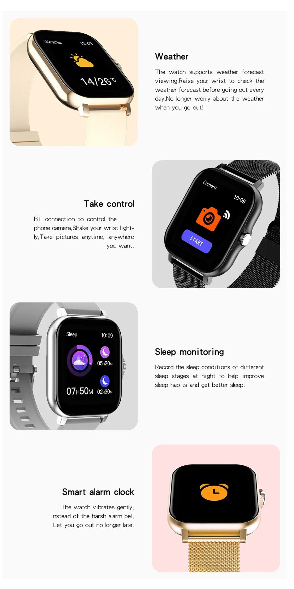 Full Touch 1.44" Smartwatch – Bluetooth & Magnetic Charging